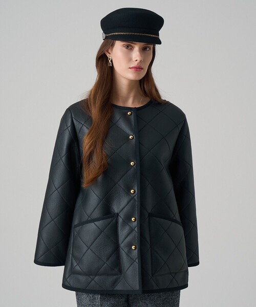 ANAYI（アナイ）の「フェイクムートンキルティングコート（トレンチコート・レディース・アイボリー/ブラック・34/36/38）」の17枚目の写真