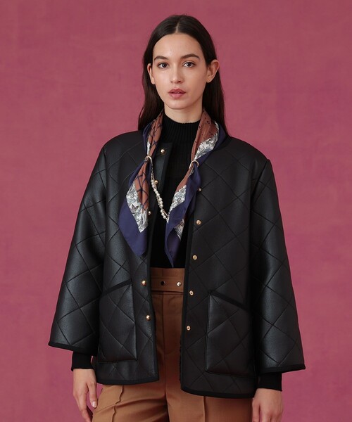 ANAYI（アナイ）の「フェイクムートンキルティングコート（トレンチコート・レディース・アイボリー/ブラック・34/36/38）」の16枚目の写真