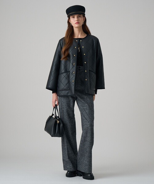 ANAYI（アナイ）の「フェイクムートンキルティングコート（トレンチコート・レディース・アイボリー/ブラック・34/36/38）」の13枚目の写真