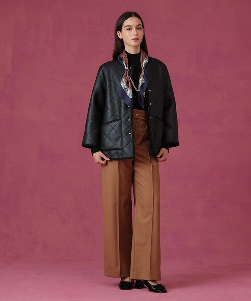 ANAYI（アナイ）の「フェイクムートンキルティングコート（トレンチコート・レディース・アイボリー/ブラック・34/36/38）」の12枚目の写真