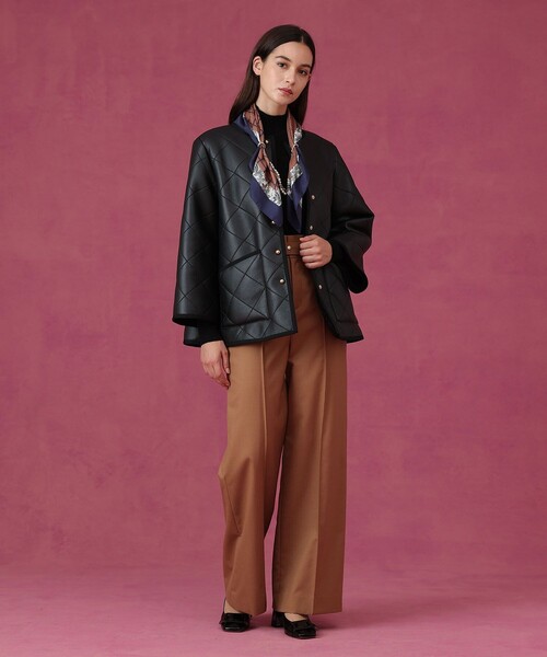 ANAYI（アナイ）の「フェイクムートンキルティングコート（トレンチコート・レディース・アイボリー/ブラック・34/36/38）」の11枚目の写真