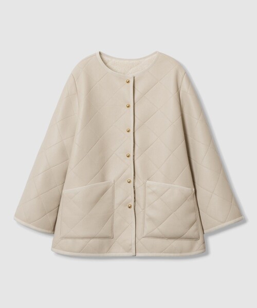 ANAYI（アナイ）の「フェイクムートンキルティングコート（トレンチコート・レディース・アイボリー/ブラック・34/36/38）」の9枚目の写真