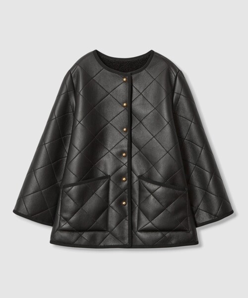 ANAYI（アナイ）の「フェイクムートンキルティングコート（トレンチコート・レディース・アイボリー/ブラック・34/36/38）」の6枚目の写真