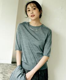 UNTITLED | 【アンサンブル可/六分袖/洗える】ウールシルクニット(ニット/セーター)