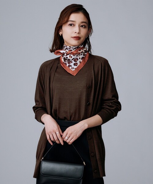 UNTITLED（アンタイトル）の「【アンサンブル可/六分袖/洗える】ウールシルクニット（ニット/セーター・レディース・ブラック/ブラウン系その他/レッド系1/キャメル/グレー・00/02/04/44/48）」の20枚目の写真