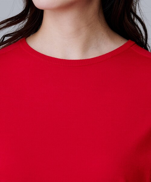 UNTITLED（アンタイトル）の「【アンサンブル可/六分袖/洗える】ウールシルクニット（ニット/セーター・レディース・ブラック/ブラウン系その他/レッド系1/キャメル/グレー・00/02/04/44/48）」の8枚目の写真