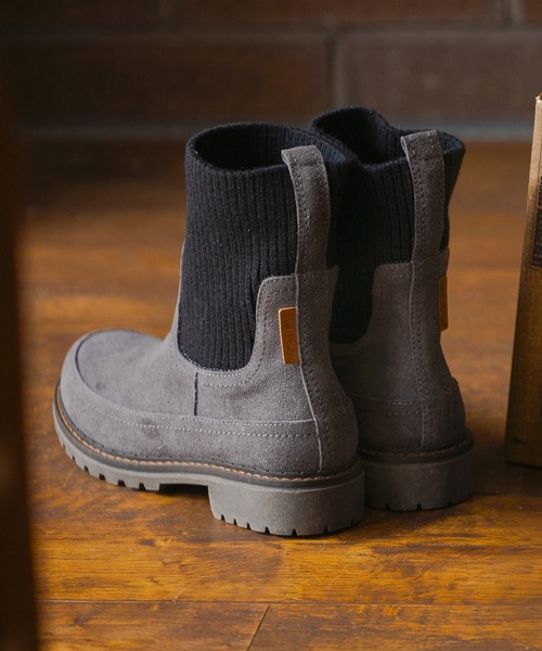 Minnetonka（ミネトンカ）の「【MINNETONKA/ミネトンカ】 ニットソックスサイドゴアブーツ　18M09（ブーツ・レディース・チャコールグレー/ダークブラウン/ブラック・7/5/9/8/6）」の3枚目の写真