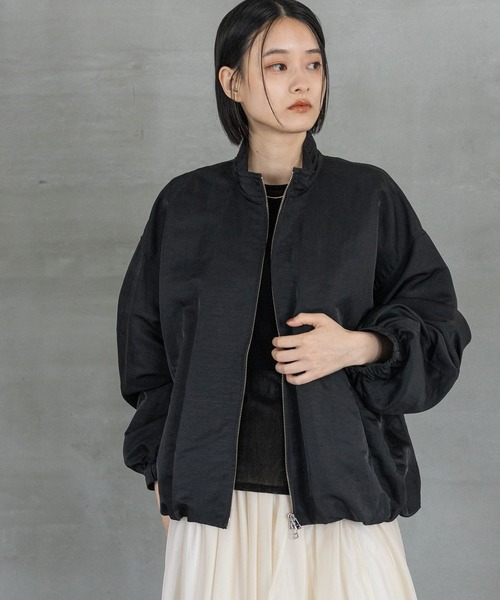 【今季商品・美品】yuni ナイロン バルーンスリーブ ブルゾン(現物写真追加) セットアップ対応】ナイロンバルーンブルゾン（ブルゾン）｜A