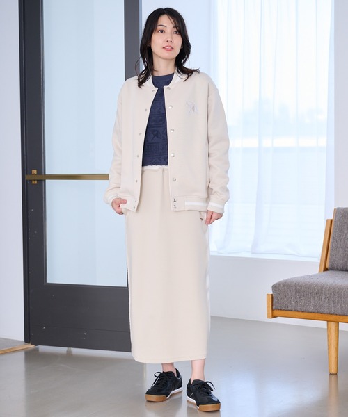 Arnold Palmer（アーノルドパーマー）の「ダンボールニット シェア スタジアムジャンパー（スタジャン・レディース・ブラック/アイボリー/ライトベージュ・L/M/S/LL/XS）」の10枚目の写真