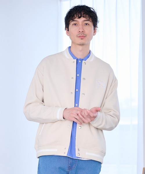 Arnold Palmer（アーノルドパーマー）の「ダンボールニット シェア スタジアムジャンパー（スタジャン・レディース・ブラック/アイボリー/ライトベージュ・L/M/S/LL/XS）」の12枚目の写真