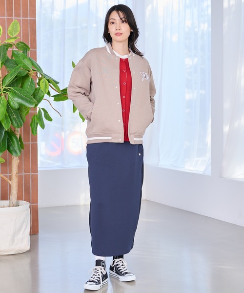 Arnold Palmer（アーノルドパーマー）の「ダンボールニット シェア スタジアムジャンパー（スタジャン・レディース・ブラック/アイボリー/ライトベージュ・L/M/S/LL/XS）」の15枚目の写真