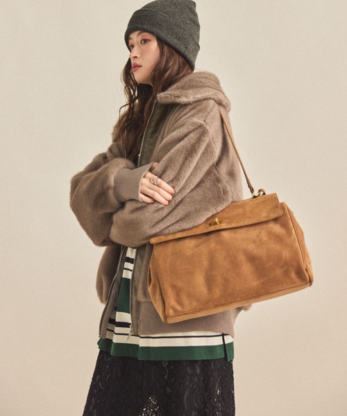 MIRROR STOKE(ミラーストーク)の「【ZOZO限定/追加】《A4サイズ、PC収納可能》SURDE BOSTON BAG/スエードボストンバッグ(ボストンバッグ・レディース・ブラウン/ベージュ/ブラック・FREE)」の12枚目の写真