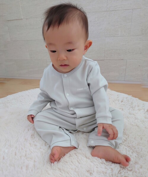 COMME CA ISM（コムサイズム）の「“にっぽんの色” おしりパッチ 長袖ツーウェイオール（ロンパース・キッズ・グリーン/ライトグレー/ブラック/イエロー/ラベンダー・60-80cm）」の8枚目の写真