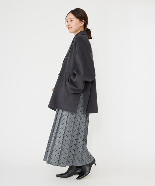 IENA(イエナ)の「《WEB限定/追加2》スーパー160ダブルフェイスショートコート(その他アウター・レディース・チャコールグレー/ネイビー・36/38)」の9枚目の写真