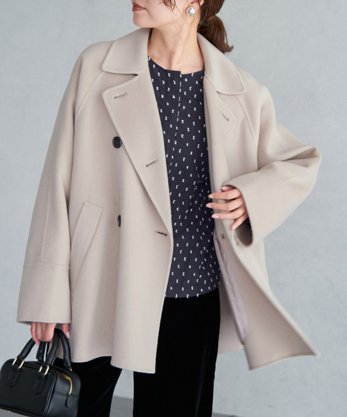 IENA(イエナ)の「《WEB限定/追加2》スーパー160ダブルフェイスショートコート(その他アウター・レディース・チャコールグレー/ネイビー・36/38)」の11枚目の写真