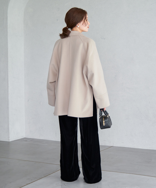 IENA(イエナ)の「《WEB限定/追加2》スーパー160ダブルフェイスショートコート(その他アウター・レディース・チャコールグレー/ネイビー・36/38)」の14枚目の写真