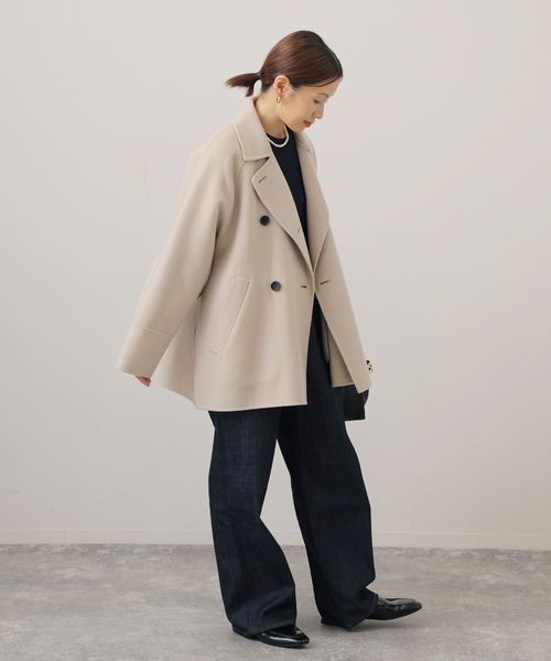 IENA(イエナ)の「《WEB限定/追加2》スーパー160ダブルフェイスショートコート(その他アウター・レディース・チャコールグレー/ネイビー・36/38)」の16枚目の写真