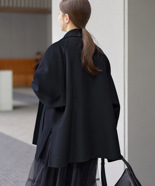 IENA(イエナ)の「《WEB限定/追加2》スーパー160ダブルフェイスショートコート(その他アウター・レディース・チャコールグレー/ネイビー・36/38)」の20枚目の写真