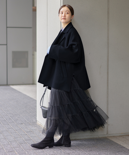 IENA(イエナ)の「《WEB限定/追加2》スーパー160ダブルフェイスショートコート(その他アウター・レディース・チャコールグレー/ネイビー・36/38)」の22枚目の写真