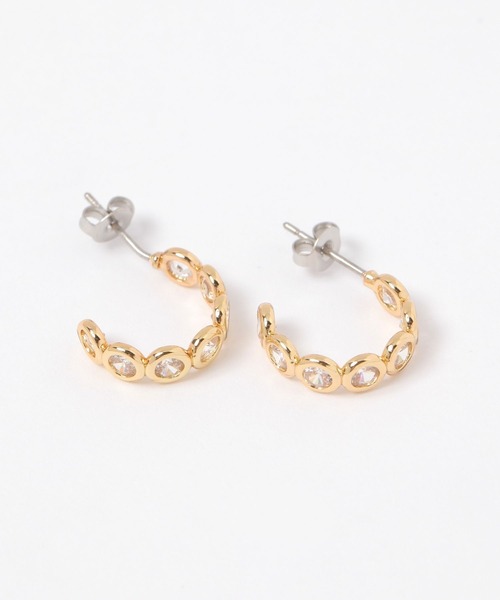 LAKOLE（ラコレ）の「コネクトビジューフープピアス / 589100（ピアス（両耳用）・レディース・その他1/その他2・FREE）」の2枚目の写真