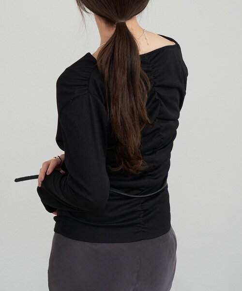 SHENERY（シーナリー）の「カシュクールカットソー（Tシャツ/カットソー・レディース・ブラック/グレー/オフホワイト・FREE）」の8枚目の写真