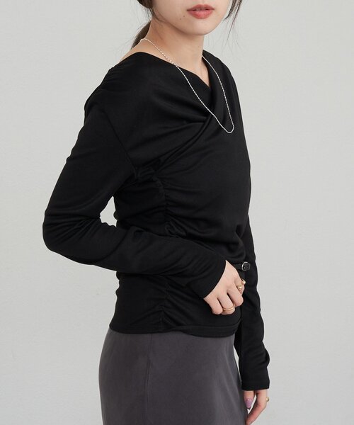 SHENERY（シーナリー）の「カシュクールカットソー（Tシャツ/カットソー・レディース・ブラック/グレー/オフホワイト・FREE）」の11枚目の写真