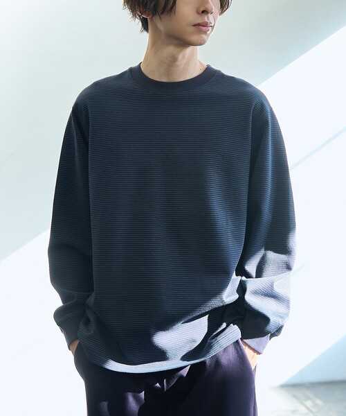 coen(コーエン)の「【好評につき新色追加】クリーンプラス ボーダーロングスリーブTシャツ【抗菌防臭・防汚(食品汚れ)・UVカット】(Tシャツ/カットソー・メンズ・マスタード/ブラック/ネイビー/クリーム・XL/L/M/S)」の3枚目の写真