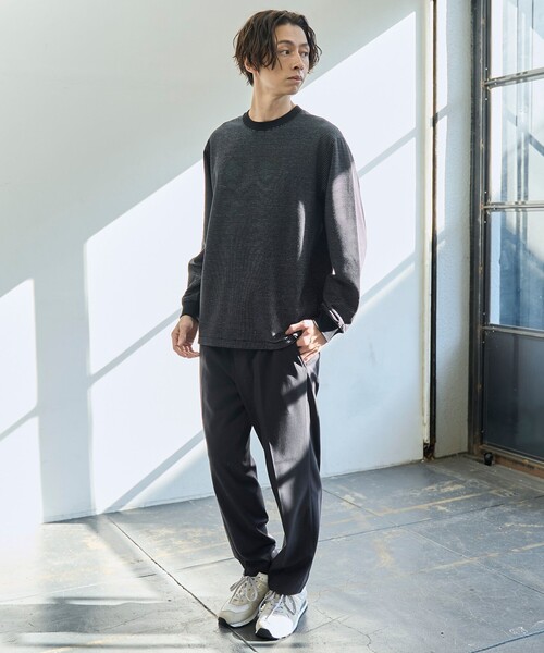 coen(コーエン)の「【好評につき新色追加】クリーンプラス ボーダーロングスリーブTシャツ【抗菌防臭・防汚(食品汚れ)・UVカット】(Tシャツ/カットソー・メンズ・マスタード/ブラック/ネイビー/クリーム・XL/L/M/S)」の5枚目の写真