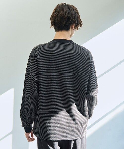 coen(コーエン)の「【好評につき新色追加】クリーンプラス ボーダーロングスリーブTシャツ【抗菌防臭・防汚(食品汚れ)・UVカット】(Tシャツ/カットソー・メンズ・マスタード/ブラック/ネイビー/クリーム・XL/L/M/S)」の9枚目の写真