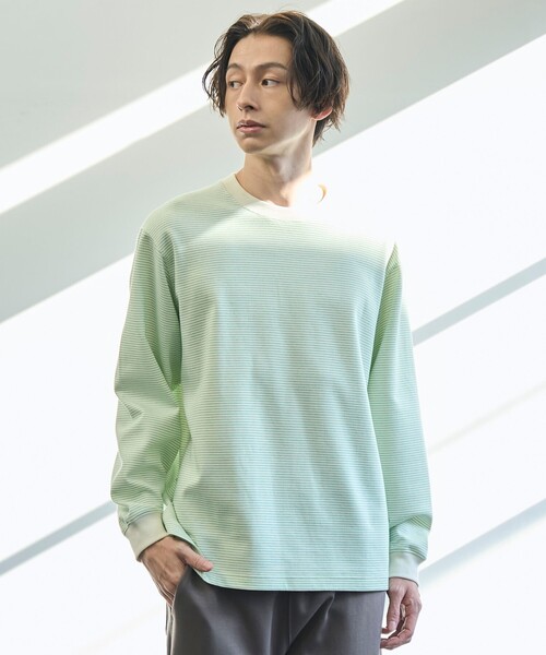 coen(コーエン)の「【好評につき新色追加】クリーンプラス ボーダーロングスリーブTシャツ【抗菌防臭・防汚(食品汚れ)・UVカット】(Tシャツ/カットソー・メンズ・マスタード/ブラック/ネイビー/クリーム・XL/L/M/S)」の12枚目の写真