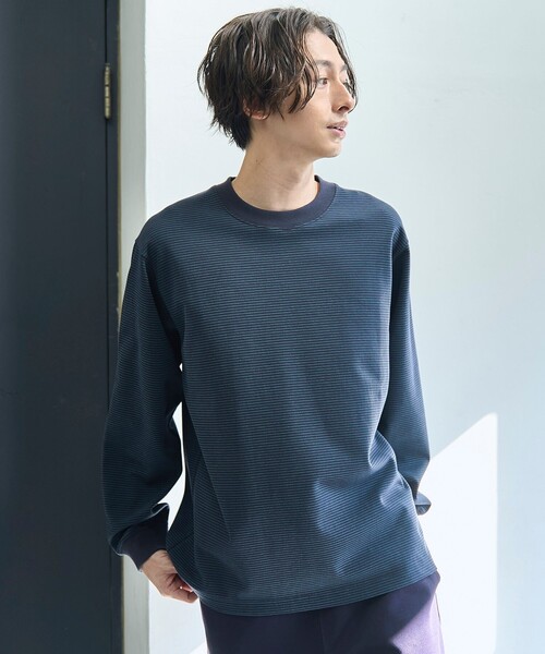 coen(コーエン)の「【好評につき新色追加】クリーンプラス ボーダーロングスリーブTシャツ【抗菌防臭・防汚(食品汚れ)・UVカット】(Tシャツ/カットソー・メンズ・マスタード/ブラック/ネイビー/クリーム・XL/L/M/S)」の15枚目の写真