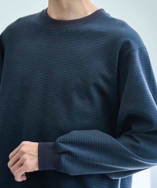 coen(コーエン)の「【好評につき新色追加】クリーンプラス ボーダーロングスリーブTシャツ【抗菌防臭・防汚(食品汚れ)・UVカット】(Tシャツ/カットソー・メンズ・マスタード/ブラック/ネイビー/クリーム・XL/L/M/S)」の18枚目の写真