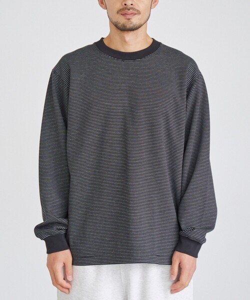 coen(コーエン)の「【好評につき新色追加】クリーンプラス ボーダーロングスリーブTシャツ【抗菌防臭・防汚(食品汚れ)・UVカット】(Tシャツ/カットソー・メンズ・マスタード/ブラック/ネイビー/クリーム・XL/L/M/S)」の19枚目の写真