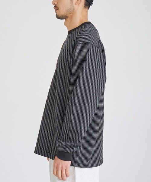 coen(コーエン)の「【好評につき新色追加】クリーンプラス ボーダーロングスリーブTシャツ【抗菌防臭・防汚(食品汚れ)・UVカット】(Tシャツ/カットソー・メンズ・マスタード/ブラック/ネイビー/クリーム・XL/L/M/S)」の20枚目の写真