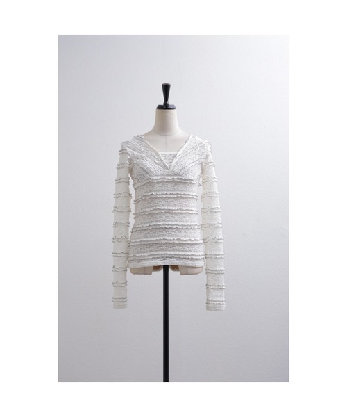 leimn(レイムン)の「フリルレーストップス(Tシャツ/カットソー・レディース・ホワイト/ブラック・FREE)」の13枚目の写真