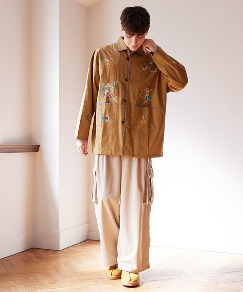 チャイハネ（チャイハネ）の「【チャイハネ】ベラディアMEN'Sシャツ（シャツ/ブラウス・メンズ・ブラウン/ホワイト・FREE）」の5枚目の写真