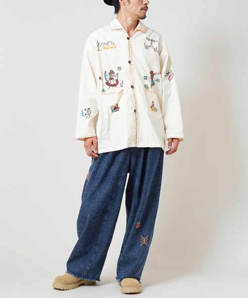 チャイハネ（チャイハネ）の「【チャイハネ】ベラディアMEN'Sシャツ（シャツ/ブラウス・メンズ・ブラウン/ホワイト・FREE）」の16枚目の写真