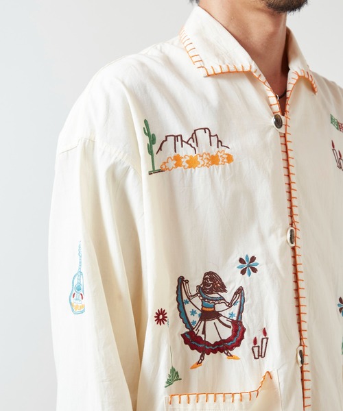 チャイハネ（チャイハネ）の「【チャイハネ】ベラディアMEN'Sシャツ（シャツ/ブラウス・メンズ・ブラウン/ホワイト・FREE）」の12枚目の写真