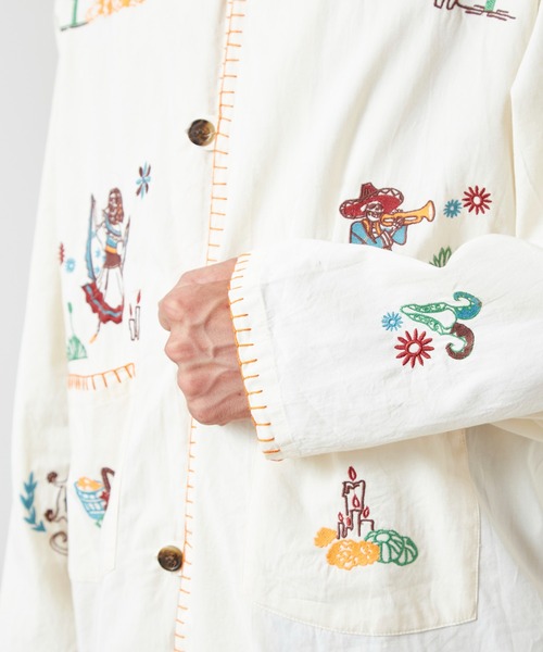 チャイハネ（チャイハネ）の「【チャイハネ】ベラディアMEN'Sシャツ（シャツ/ブラウス・メンズ・ブラウン/ホワイト・FREE）」の13枚目の写真