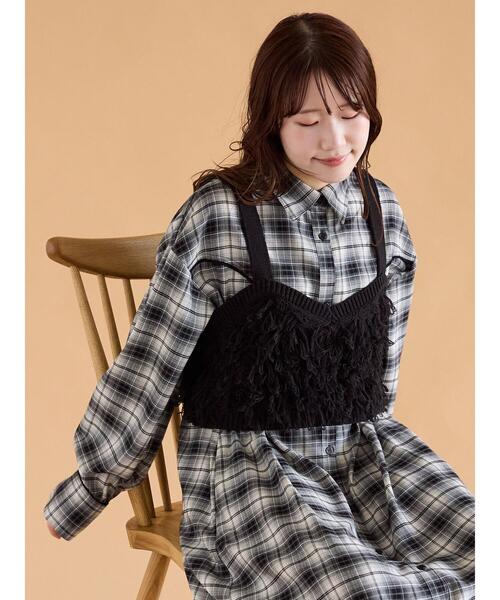 ehka sopo（エヘカソポ）の「ループ編みニットビスチェ（ニット/セーター・レディース・ブラック/ブラウン/キナリ・F）」の21枚目の写真