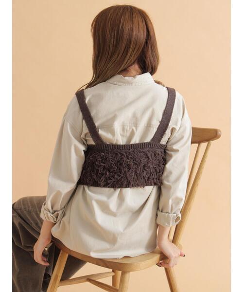 ehka sopo（エヘカソポ）の「ループ編みニットビスチェ（ニット/セーター・レディース・ブラック/ブラウン/キナリ・F）」の8枚目の写真