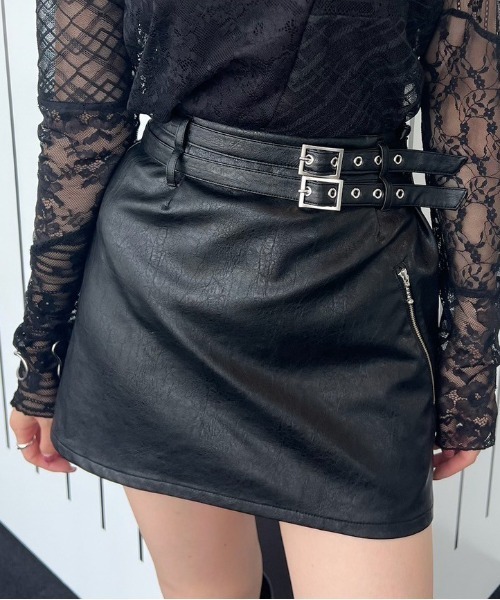 スカート AMERI SYNTHETIC LEATHER MINI SKIRT SYNTHETIC LEATHER MINI SKIRT（スカート）｜Ameri（アメリ）の