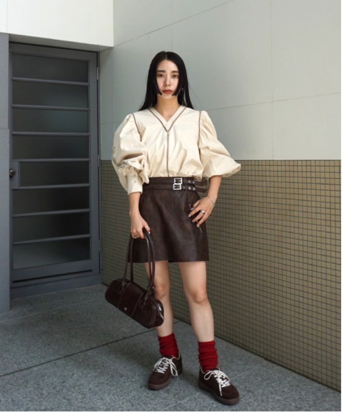 SYNTHETIC LEATHER MINI SKIRT（スカート）｜Ameri（アメリ）の