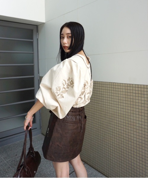 スカート AMERI SYNTHETIC LEATHER MINI SKIRT SYNTHETIC LEATHER MINI SKIRT（スカート）｜Ameri（アメリ）の