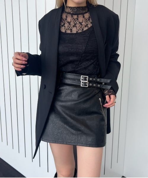 SYNTHETIC LEATHER MINI SKIRT（スカート）｜Ameri（アメリ）の