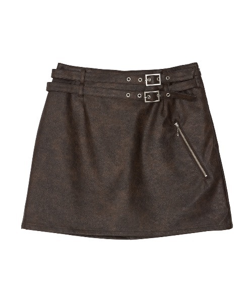 スカート AMERI SYNTHETIC LEATHER MINI SKIRT SYNTHETIC LEATHER MINI SKIRT（スカート）｜Ameri（アメリ）の