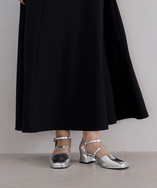 forksy.（フォルクシー）の「【forksy.】【オケージョン対応】スクエアトゥダブルストラップパンプス（パンプス・レディース・ブラック/シルバー/ゴールド・S/M/L）」の9枚目の写真