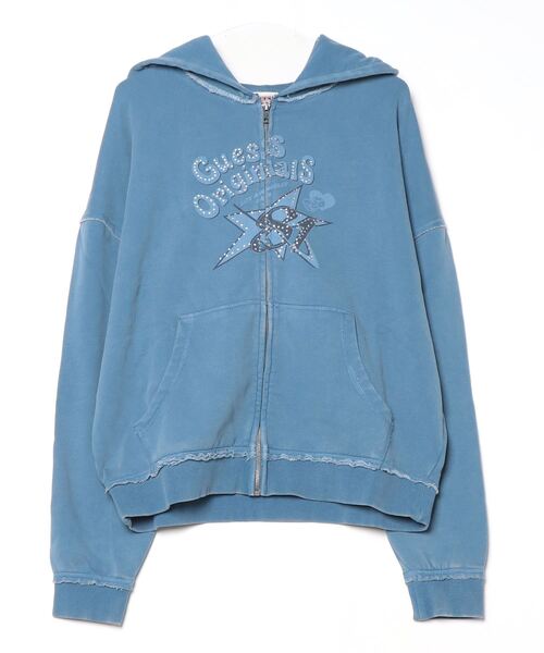 gem　1225 GUESS Originals Os Star Rhinestone Hoodie パーカー レディース