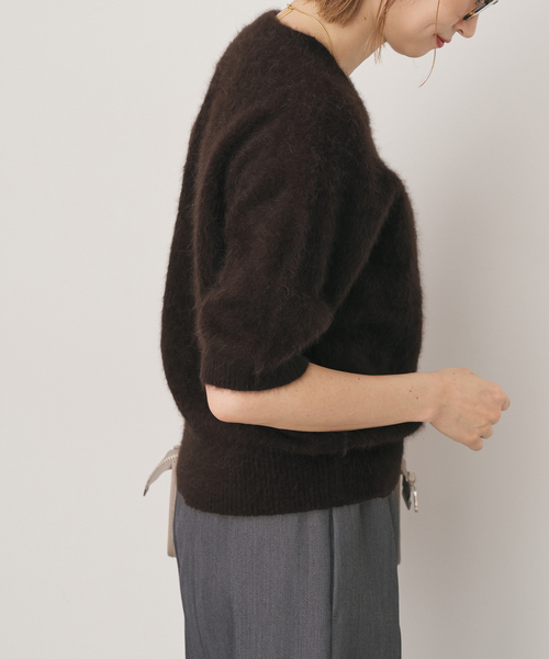 Spick & Span(スピックアンドスパン)の「FOX/ALPACAハーフスリーブニット(ニット/セーター・レディース・ピンク系その他/ブラウン・FREE)」の7枚目の写真