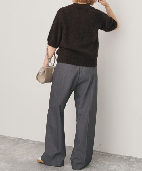 Spick & Span(スピックアンドスパン)の「FOX/ALPACAハーフスリーブニット(ニット/セーター・レディース・ピンク系その他/ブラウン・FREE)」の4枚目の写真